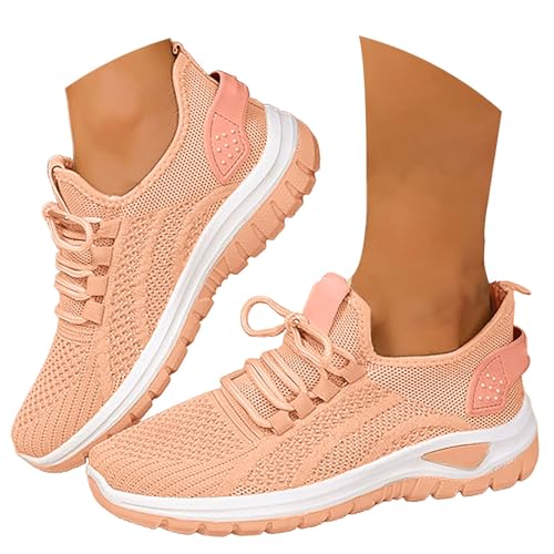 Gyaimxfu Sneaker Slip on Damen Komfortabel Laufschuhe Leicht Shock Arch Support Freizeitschuhe Atmungsaktiv Vermascht Walkingschuhe Freizeit Breite Fuße Plantarfasziitis Weichen Sohlen Schuhe von Gyaimxfu