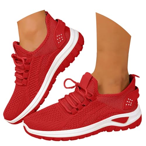 Gyaimxfu Sneaker Slip on Damen Komfortabel Laufschuhe Leicht Shock Arch Support Freizeitschuhe Atmungsaktiv Vermascht Walkingschuhe Freizeit Breite Fuße Plantarfasziitis Weichen Sohlen Schuhe von Gyaimxfu
