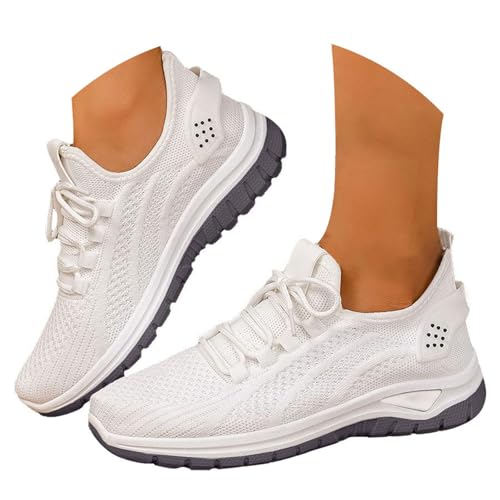 Gyaimxfu Sneaker Slip on Damen Komfortabel Laufschuhe Leicht Shock Arch Support Freizeitschuhe Atmungsaktiv Vermascht Walkingschuhe Freizeit Breite Fuße Plantarfasziitis Weichen Sohlen Schuhe von Gyaimxfu