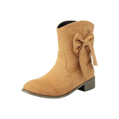 Gyaimxfu Stiefeletten Damen Trachten Elegant Wildleder Halbstiefel Spitz Schlupfschuhe Mittelalter Stiefel Mit Schnalle Absatz Ankle Boots Halbhoch Westernstiefel Damenstiefel von Gyaimxfu