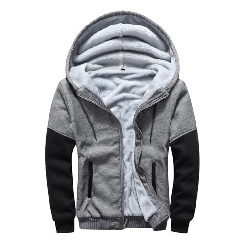 Gyaimxfu Sweatjacke Herren Hoodie Teddy Kapuzenpullover Bequem für Männer Fleece Pullover mit Kapuze Pulli Langarm Sweatshirt Herren Fleecejacke Winter Warm Flauschig Pulli Thermal Kapuzenjacke 2024 von Gyaimxfu