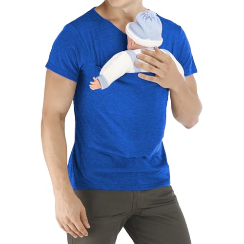 Gyaimxfu T Shirts Männer Sommer Freizeit Herren Känguru Papa T-Shirt Babytrage Mama Baby Tanktops mit Tasche Shirt V Ausschnitt Kurzarm Leicht T-Shirts Für Herren Slim Fit Tshirt Herren Atmungsaktiv Gyaimxfu T Shirts Männer Sommer Freizeit Herren Känguru Papa T-Shirt Babytrage Mama Baby Tanktops mit Tasche Shirt V Ausschnitt Kurzarm Leicht T-Shirts Für Herren Slim Fit Tshirt Herren Atmungsaktiv von Gyaimxfu