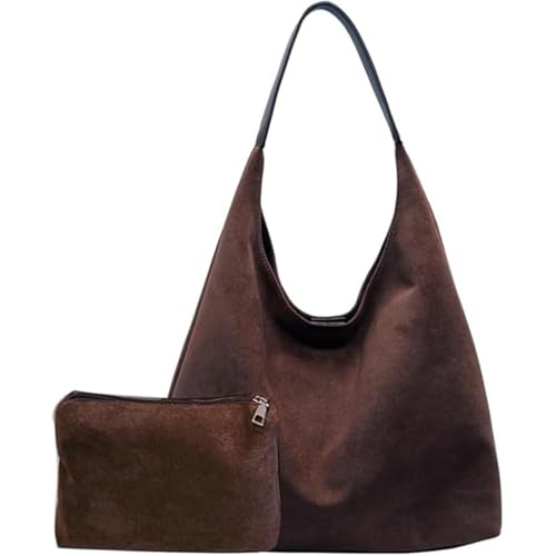 Gyaimxfu Tote Bag Wildleder Handtasche Damen Groß Shopper Tasche Shoulder Bag Uni Bag Hobo Tasche Gross Schultertasche Slouchy Bag Beuteltasche Damen-Shopper 2024 von Gyaimxfu