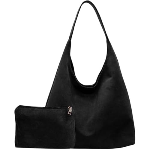 Gyaimxfu Tote Bag Wildleder Handtasche Damen Groß Shopper Tasche Shoulder Bag Uni Bag Hobo Tasche Gross Schultertasche Slouchy Bag Beuteltasche Damen-Shopper 2024 von Gyaimxfu