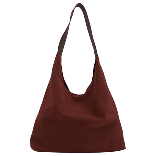 Gyaimxfu Tote Bag Wildleder Handtasche Damen Groß Shopper Tasche Shoulder Bag Uni Bag Hobo Tasche Gross Schultertasche Slouchy Bag Beuteltasche Damen-Shopper von Gyaimxfu