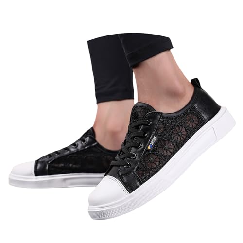 Gyaimxfu Trachtenschuhe Damen Spitzen Dirndl Schuhe Mesh Flache Turnschuhe Weiße Sneaker Leichte Bequem Sommerschuhe Stoffschuhe Elegant Trachten Brautschuhe für Oktoberfest und Festival 36-42 Gyaimxfu Trachtenschuhe Damen Spitzen Dirndl Schuhe Mesh Flache Turnschuhe Weiße Sneaker Leichte Bequem Sommerschuhe Stoffschuhe Elegant Trachten Brautschuhe für Oktoberfest und Festival 36-42 von Gyaimxfu