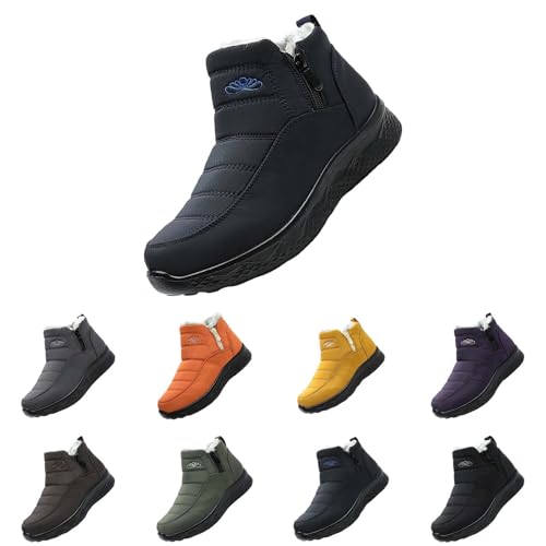 Gyaimxfu Winterstiefel Herren Damen,Klassische Stiefel Winterschuhe Wasserdicht Warm Bequem Plush Gefütterte Schneestiefel Flachboden Stiefeletten Winter Outdoors rutschfeste Stiefel Boots 2024 von Gyaimxfu