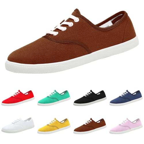 Leinenschuhe Damen Stoffschuhe Damen Canvas Sneaker Stoffturnschuhe Freizeitschuhe Walkingschuhe Sommer Bootsschuhe Halbschuhe Loafer Slip On Flache Schuhe Breite Füße Atmungsaktiv Bequeme Leichte von Gyaimxfu