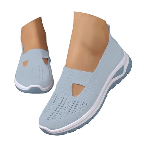 Orthopädische Schuhe Damen Slip on Mode Sneaker Frauen Gewebt Atmungsaktiv Turnschuhe Leicht Laufschuhe Sportschuhe Bequeme Schlupfschuhe Walkingschuhe Arch Support Schuhe von Gyaimxfu