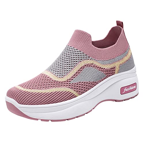 Orthopädische Schuhe Damen Sneaker Leicht Weite H Sommerschuhe Bequeme Schuhe Mit Weicher Sohle Atmungsaktives Vermascht Walkingschuhe Outdoor Fitness Erhöhte Dämpfung Und Entlastung Der Füße von Gyaimxfu