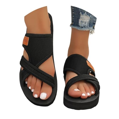 Retourenkauf Angebote，Sandalen Damen Sommer Hallux Valgus Orthopädische Sandalen Bequeme Flach Atmungsaktive Pantolette Leichte Mesh Strandsandalen Zehentrenner Big Toe Hausschuhe Strandsandalen von Gyaimxfu