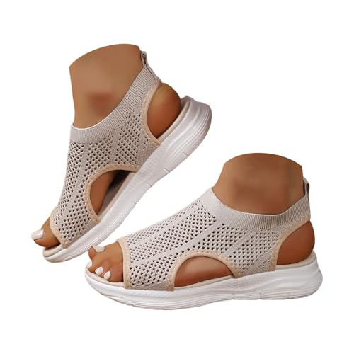Sandalen Damen Sommer Outdoor Orthopädische Sandaletten Weiche Leichte Turnschuhe Open Toe Wedges Strand im Freien Dicke Boden Schuhe von Gyaimxfu