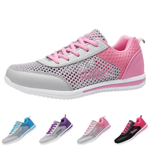 Sneaker Slip on Damen Bequem Hallux Valgus Laufschuhe Leicht Shock Arch Support Freizeitschuhe Atmungsaktiv Vermascht Walkingschuhe Freizeit Breite Fuße Plantarfasziitis Weichen Sohlen Schuhe von Gyaimxfu