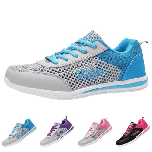 Sneaker Slip on Damen Bequem Hallux Valgus Laufschuhe Leicht Shock Arch Support Freizeitschuhe Atmungsaktiv Vermascht Walkingschuhe Freizeit Breite Fuße Plantarfasziitis Weichen Sohlen Schuhe von Gyaimxfu