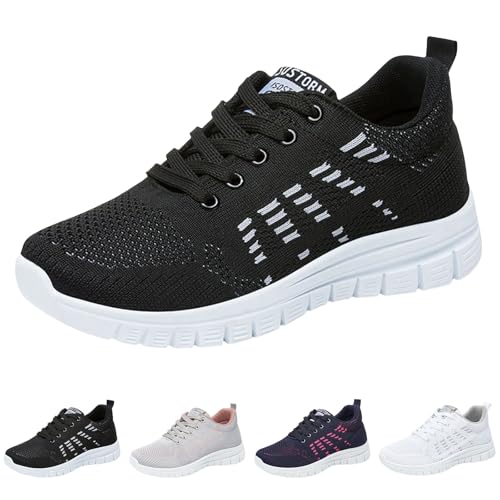 Sneaker Slip on Damen Bequem Mode Hallux Valgus Laufschuhe Leicht Shock Arch Support Freizeitschuhe Atmungsaktiv Vermascht Walkingschuhe Freizeit Breite Fuße Plantarfasziitis Weichen Sohlen Schuhe von Gyaimxfu