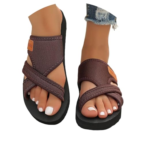 Warehouse Deals Angebote，Sandalen Damen Sommer Hallux Valgus Orthopädische Sandalen Bequeme Flach Atmungsaktive Pantolette Leichte Mesh Strandsandalen Zehentrenner Big Toe Hausschuhe Strandsandalen von Gyaimxfu