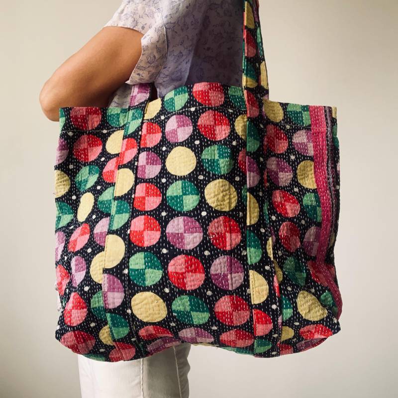 Vintage Kantha Bag Bequem Leichte Baumwolltasche Schultertasche Handmade Retro Studiotasche Funky Kleine Handtasche Für Den Täglichen Gebrauch von Gyaki