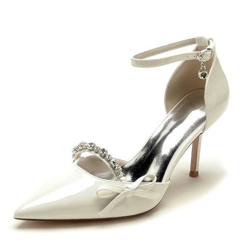 Gycdwjh Absätze für Frauen Geschlossenes Patent Leather Pumps Stiletto High Heels mit Strasssteine Bogen Spitze Zehen Abschlussball,Off White,39 EU Gycdwjh Absätze für Frauen Geschlossenes Patent Leather Pumps Stiletto High Heels mit Strasssteine Bogen Spitze Zehen Abschlussball,Off White,39 EU von Gycdwjh