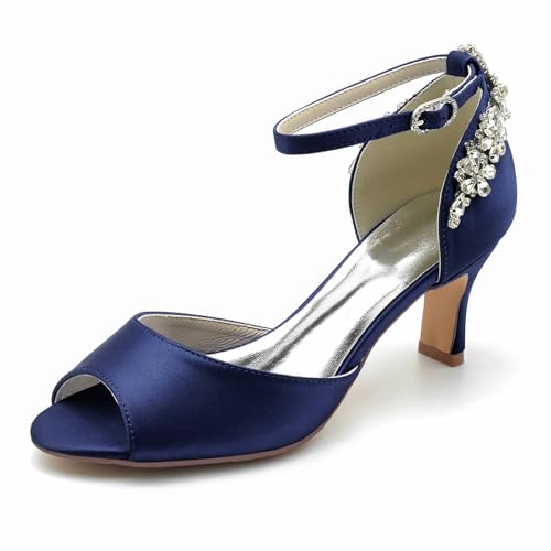 Gycdwjh Damen Offene Zehe Sandalen Riemchen Sexy High Heels Abschlussball Satin Strasssteinen Hochzeit Party Abend Brautschuhe,Dark Blue,43 EU Gycdwjh Damen Offene Zehe Sandalen Riemchen Sexy High Heels Abschlussball Satin Strasssteinen Hochzeit Party Abend Brautschuhe,Dark Blue,43 EU von Gycdwjh