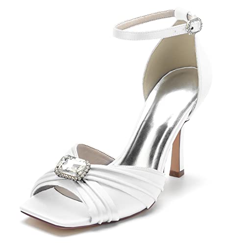 Gycdwjh Mode Damen High Heel Sandalen mit Knöchelriemen Und Offene Zehen Strass Sommer Pumps für Hochzeit Party Quadratischer Zehenpartie Hoher Absatz,Weiß,41 EU Gycdwjh Mode Damen High Heel Sandalen mit Knöchelriemen Und Offene Zehen Strass Sommer Pumps für Hochzeit Party Quadratischer Zehenpartie Hoher Absatz,Weiß,41 EU von Gycdwjh