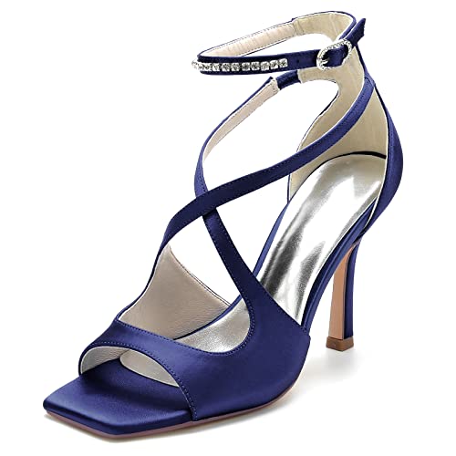 Gycdwjh Sexy High Heel Pumps Quadratischer Spitze für Frauen Party Schuhe mit Nadelabsatz Peeptoe Sandalen Damen mit Kristall Kreuz Knöchelriemen,Dark Blue,38 EU Gycdwjh Sexy High Heel Pumps Quadratischer Spitze für Frauen Party Schuhe mit Nadelabsatz Peeptoe Sandalen Damen mit Kristall Kreuz Knöchelriemen,Dark Blue,38 EU von Gycdwjh
