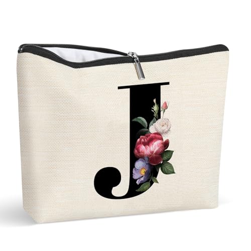 Personalisierbare Make-up-Tasche mit Initialen, A-Z, Make-up-Tasche, Monogramm-Reisetasche, Geschenke für Frauen, J, Personalisierte Kosmetiktasche Personalisierbare Make-up-Tasche mit Initialen, A-Z, Make-up-Tasche, Monogramm-Reisetasche, Geschenke für Frauen, J, Personalisierte Kosmetiktasche von Gyflo