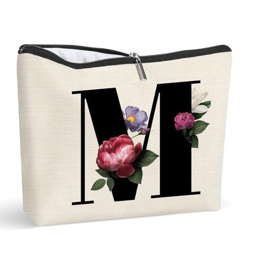 Personalisierte Make-up-Tasche mit Initiale, Buchstaben-Kosmetik-Make-up-Tasche, Reise-Make-up-Tasche, Monogramm, Kulturbeutel, Geschenke für Frauen, M, Personalisierte Kosmetiktasche Personalisierte Make-up-Tasche mit Initiale, Buchstaben-Kosmetik-Make-up-Tasche, Reise-Make-up-Tasche, Monogramm, Kulturbeutel, Geschenke für Frauen, M, Personalisierte Kosmetiktasche von Gyflo