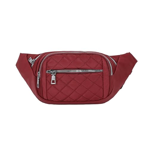 Gyios Bauchtasche Damen Bumbag Fanny Packs Für Frauen Mann Gürteltasche Mode Crossbody Tasche wasserdichte Brusttasche-rot B von Gyios