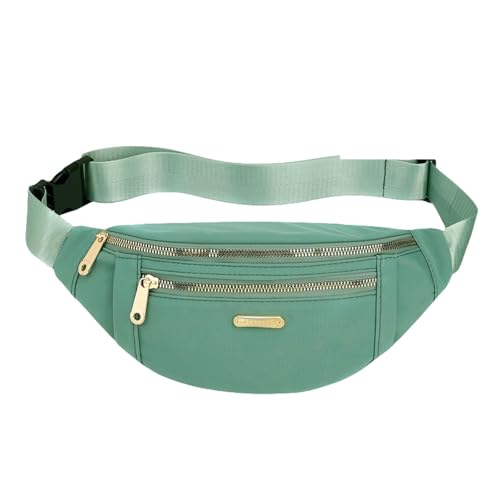 Gyios Bauchtasche Damen Fanny Pack Modische Tailentasche Freizeitstasche Mit 3 Reißverschluss In Frauen Männer Sport Laufen Wanderung Joggen-grün von Gyios