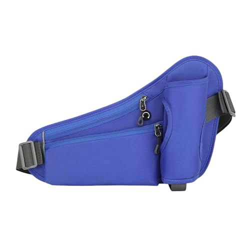 Gyios Bauchtasche Damen Laufgürtel Mit Wasserflaschenhalter, Ultraleichtes Und Wasserdichtes Taillenpack, Reflektierenden Streifen Kopfhörerloch, Ideal Für Übung, Wandern Outdoor Verstellbar-blau von Gyios