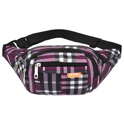 Gyios Bauchtasche Damen wasserdichte Fanny Pack Crossbody Taschen Mit Verstellbarem Gürtel, Casual Taillentasche Für Laufen Radfahren Wandern Im Freien Reisen-violett von Gyios