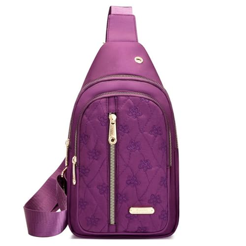 Gyios Damen-Umhängetaschen Brusttasche, Casual Sports Crossbody Bag Mit Oxford -stoffstick-purple-30 * 17 * 6 Cm von Gyios