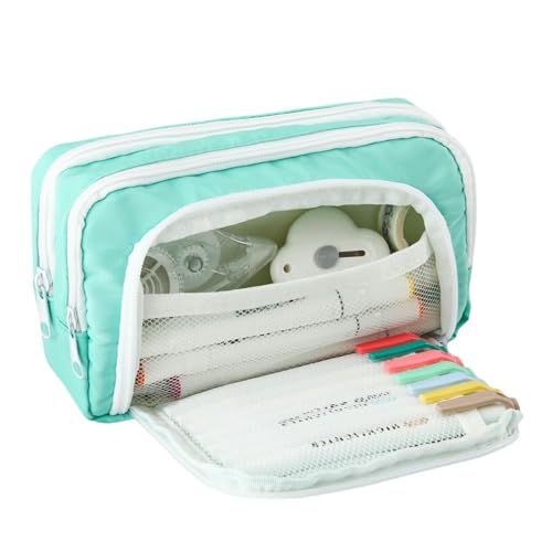 Gyios FedermäPpchen Große Kapazität Bleistift Fall Pen Tasche Beutel Mit 3 Fächer Schreibwaren Organizer Für Teenager Mädchen-grün von Gyios