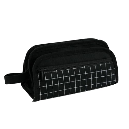 Gyios FedermäPpchen Große Kapazität Bleistift Fall Stift Tasche Für Studenten Schreibwaren Beutel Box Schreibtisch Organizer Mit Glatter Reißverschluss Tragbare Beutel-schwarz von Gyios