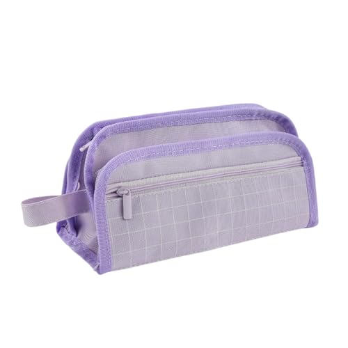 Gyios FedermäPpchen Große Kapazität Bleistift Fall Stift Tasche Für Studenten Schreibwaren Beutel Box Schreibtisch Organizer Mit Glatter Reißverschluss Tragbare Beutel-violett von Gyios