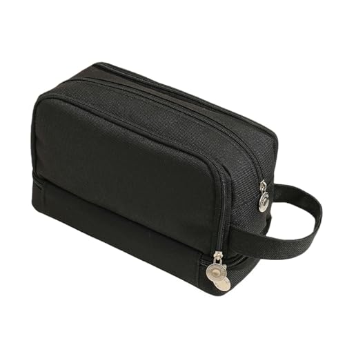 Gyios FedermäPpchen Große Kapazität Bleistifthülle Mit Fächern Für Mädchen, Schreibtisch Schreibwaren Organisator Bleistiftbeutel, Tragbare Schule Bürobedarf-schwarz von Gyios