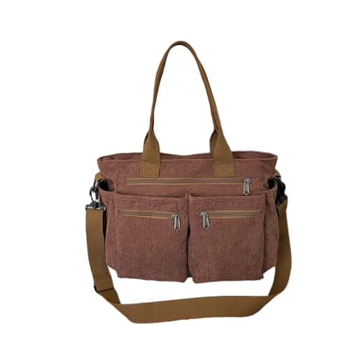 Gyios Schultertasche Damen Cord -frauentasche Einfache Frauen Schulter -messenger -tasche Frauenhandtasche-braun von Gyios