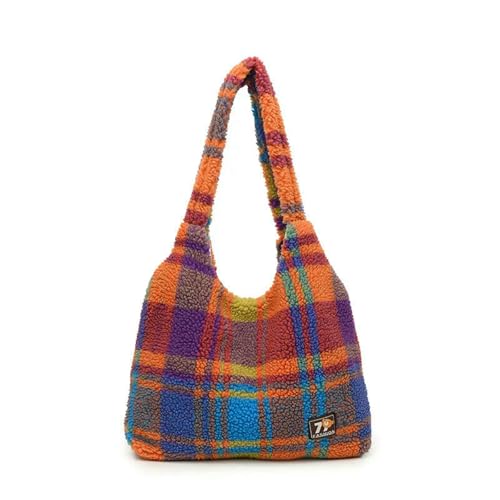 Gyios Schultertasche Damen Frauenhandtasche Frauenbeutel Plaid Ein Schulterkreuzkörper -tasche Große Kapazität One Schulter -unterarm Mode -pendlertasche-lila von Gyios