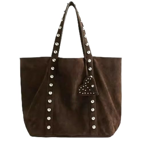 Gyios Schultertasche Damen Frosted Vintage Damenbeutel Große Kapazität Umhängetasche Einfache Lässige Pendlertaschen Herbst Retro-3 von Gyios