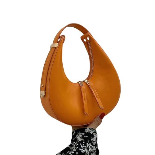 Gyios Schultertasche Damen Halbmond-unterarmtasche Für Frauen Umhängetasche Herbst Winter Crossbody Body Mode-achselhilfe Und Geldbeutel-orange-24x7x12cm von Gyios