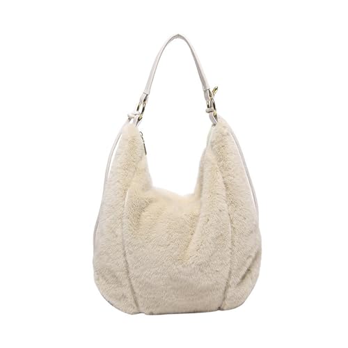 Gyios Schultertasche Damen Herbst Und Winter Frauen Pelzend Süßes Herz Vielseitiger Reißverschluss Großer Kapazität Crossbody Schulterhandtasche-biene Weiß von Gyios
