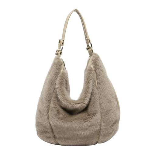 Gyios Schultertasche Damen Herbst Und Winter Frauen Pelzend Süßes Herz Vielseitiger Reißverschluss Großer Kapazität Crossbody Schulterhandtasche-khaki von Gyios
