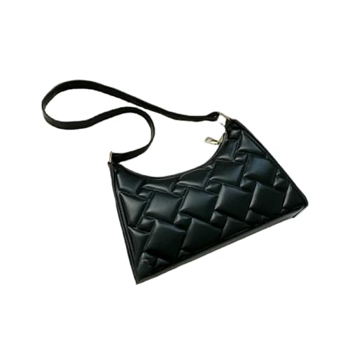Gyios Schultertasche Damen Retro Mode -unterarmtasche Nische Tragbare Umhängetasche Für Frauen Textur Crescent Handtaschen-schwarz von Gyios