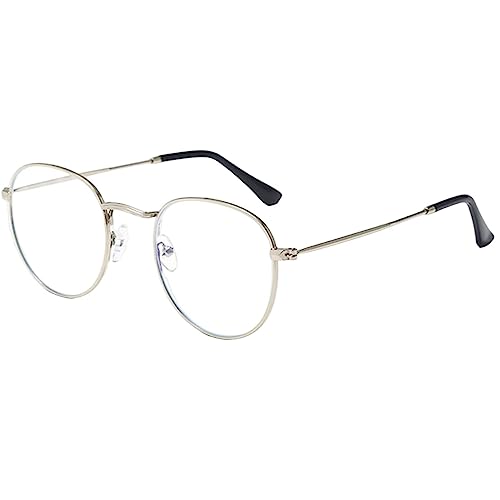 Gyios Sonnenbrille Herren Quadratmänner Sechseck Metallrahmen Fischereifahrung Reisen Gläsern Goldgrau Brillen-Anti-blau-Splitter,a von Gyios