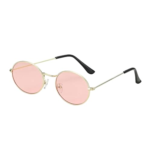 Gyios Sonnenbrille Ovale Frauen Weibliche Brillenfahrer Brillengold Gold Kleiner Retro Runde Sonnenbrille Rahmen Streetwear Accessoires-goldrosa von Gyios