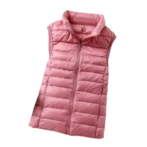 Gyios Steppweste Damen Warme Weiße Ente Down -Weste Für Frauen Ärmellose Pufferjacke Outwear-rosa-XXL von Gyios