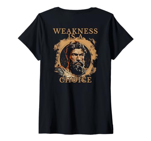 Damen Weakness is a choice – BACKPRINT T-Shirt mit V-Ausschnitt von Gym Backprint Shirts