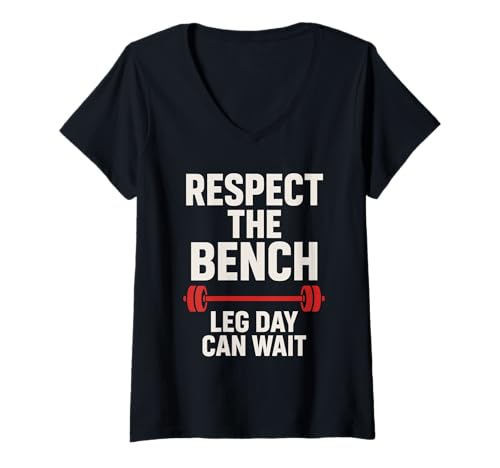 Damen Lustiges Bankdrücken Meme Spot Me Bro Powerlifting Gym Humor T-Shirt mit V-Ausschnitt von Gym Bro Barbell Benchday Bodybuilding Skip Leg Day
