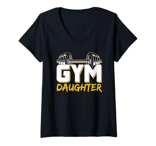 Damen Fitnessstudio Tochter Training Gewichtheben Workout Fitness T-Shirt mit V-Ausschnitt Damen Fitnessstudio Tochter Training Gewichtheben Workout Fitness T-Shirt mit V-Ausschnitt von Gym Daughter Workouts Bodybuilding Weightlift