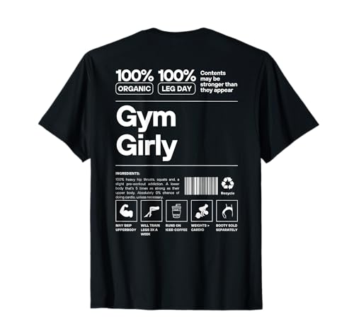 Gym Girly - Damen Fitness-T-Shirt Schwarz, Kurzarm, Crew-Neck, S von Gym Girly
